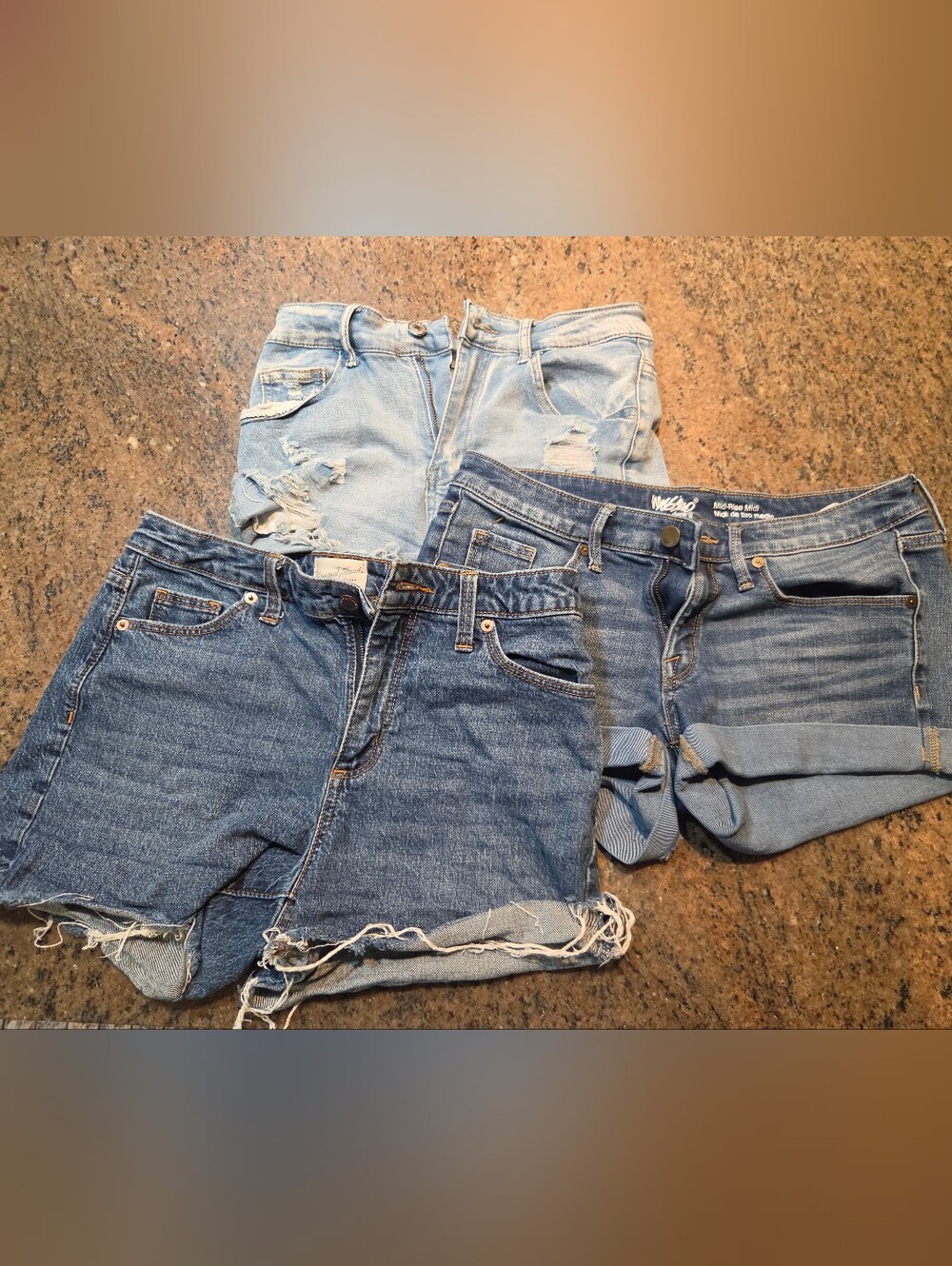 Bundle of Women’s Denim Shorts Mix - Light & Medium Blue